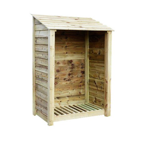 SINGLE BAY 6FT LOG STORE GREEN