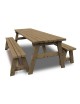 4FT PICNIC TABLE AND BENCH brown