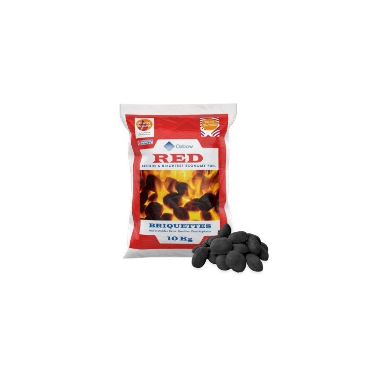 Oxbow Red 10kg Bags of Smokeless Coal Briquettes