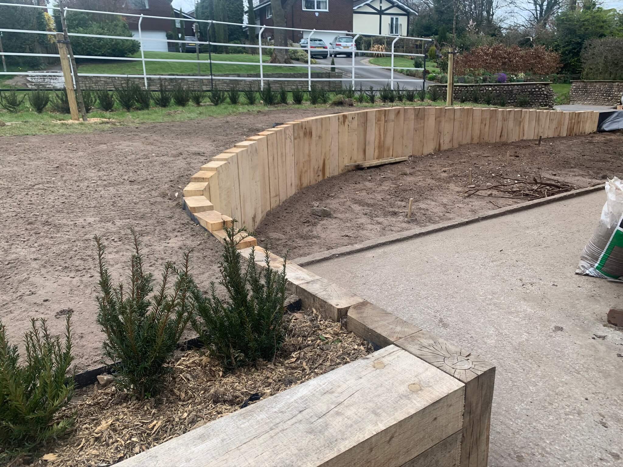 Allotment Sleeper Retainer Wall - Garden project