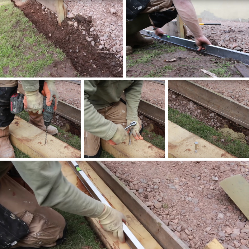 How to fix railway sleepers to the ground