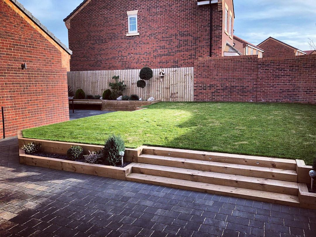 untreated oak sleepers garden steps ideas