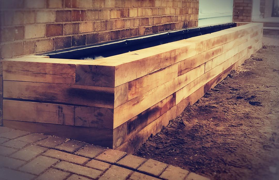 oak sleepers raised bed